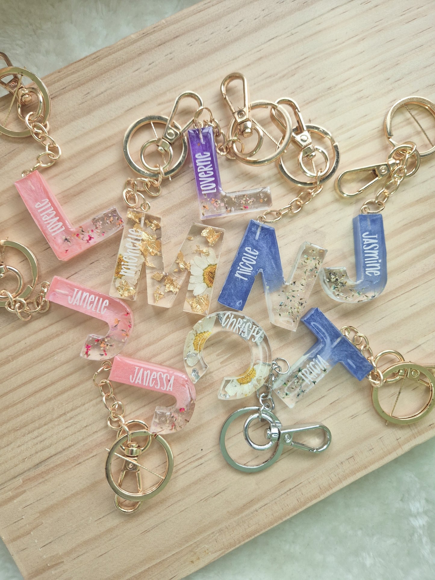 Petals & Hue Alphabet Keychain